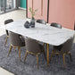 Designer Style Sintered Stone Top Dining Set Rectangle 1/4/5/7 Pieces Dinette Table Set