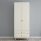 Hinged Wardrobe Closet with Drawer Engineered Wood Wardrobe Cabinet
