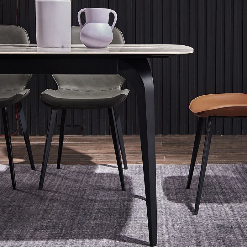 Modern Rectangle Dinette Set 1/2/4/5/7 Pieces Dining Table Set with Grey Sintered Stone Clearhalo 'Dining Room Sets' 'Dining Tables & Seating' 'dining_room_set' 'furn' 'furn_dining_room_set' 'Furniture' 'furniture_dining_room_set' 'Kitchen & Dining Furniture' 1200x1200_592100f5-199f-4b86-a31a-6f6f9a3d7e1d