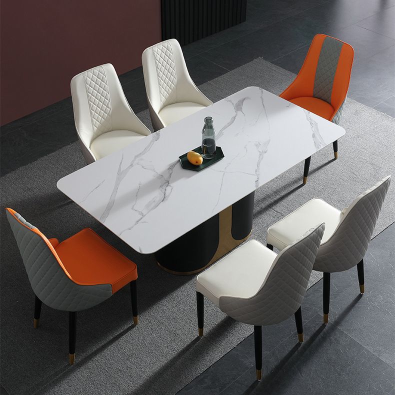 Glam Style Sintered Stone Dining Set 1/2/3/5/7 Pieces Dining Set for Dining Areas Clearhalo 'Dining Room Sets' 'Dining Tables & Seating' 'dining_room_set' 'furn' 'furn_dining_room_set' 'Furniture' 'furniture_dining_room_set' 'Kitchen & Dining Furniture' 1200x1200_59212643-fcad-4036-bd87-905451bb32d8