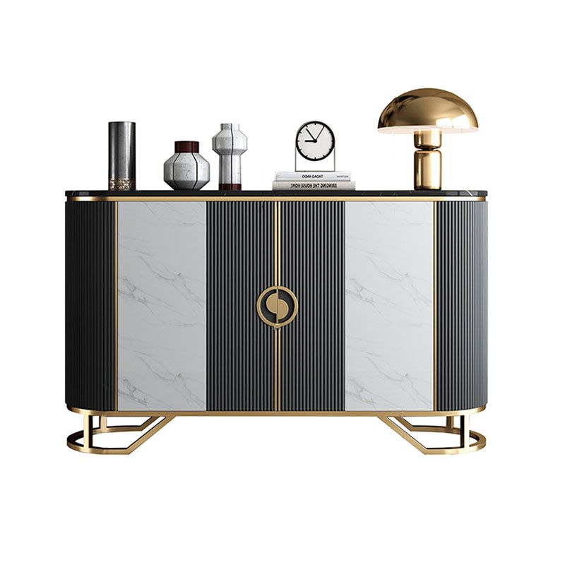 Tavolo da tavolo a buffet glam tavolo di calcolo in pietra con porte per sala da pranzo
