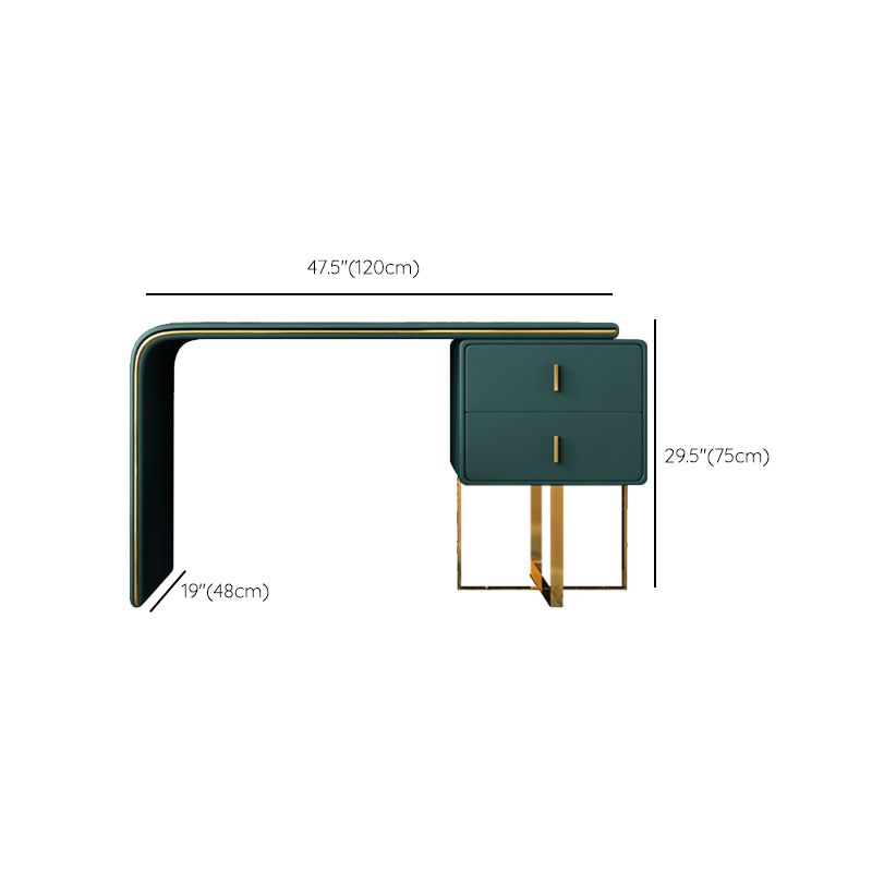 Vanity trucco glam con 2 cassetti di stoccaggio da 20,47 "largo cassettiere in pelle finta