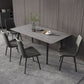 Contemporary Style Sintered Stone Dining Set with Traditional Height Table and Black Leg Base Clearhalo 'Dining Room Sets' 'Dining Tables & Seating' 'dining_room_set' 'furn' 'furn_dining_room_set' 'Furniture' 'furniture_dining_room_set' 'Kitchen & Dining Furniture' 'kitchen&dining_furn' 'kitchen' 1200x1200_5924529e-7390-480f-ba1a-a8dcd1bfc341
