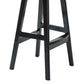 Industrial Armless Backrest Counter Stool Wood Cafe Bar Stool with Leather Cushion