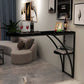 Modern White Marble Bar Table with Specialty Table Top Black Pedestal Table - 42" H Clearhalo 'Bar Furniture' 'Bar Tables' 'bar_tables' 'furn' 'furn_bar_tables' 'Furniture' 'furniture_bar_tables' 'Kitchen & Dining Furniture' 1200x1200_5925d82a-400a-430a-aca8-51bfd98437d0