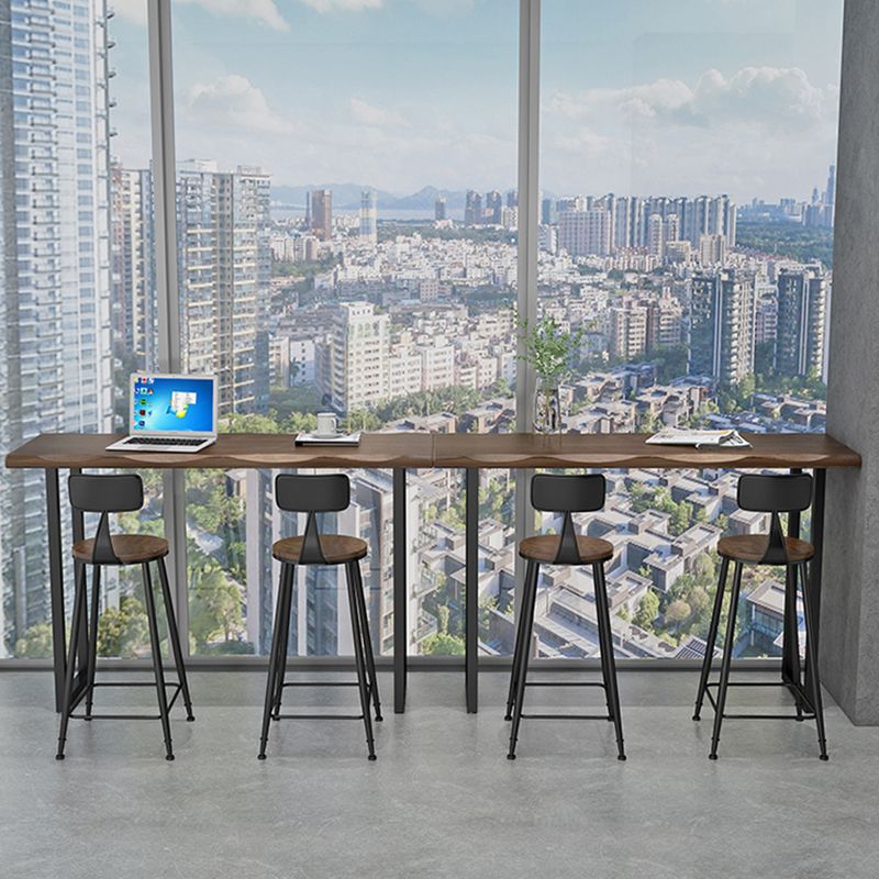 Modern Bar Dining Table Indoor Rectangle Wood Bar Table Sled Base in Black Clearhalo 'Bar Furniture' 'Bar Tables' 'bar_tables' 'Furniture' 'furniture_bar_tables' 'Kitchen & Dining Furniture' 'kitchen&dining_furn' 'kitchen' 1200x1200_592689fa-f934-4c9a-9b06-f1216ca9ab18