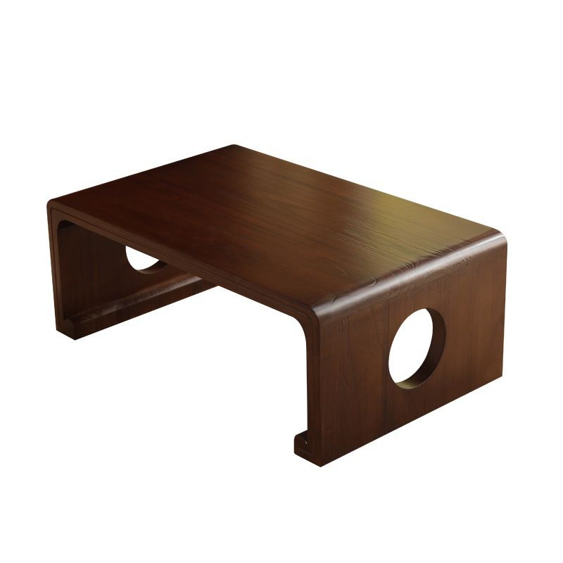 Massief houten enkele salontafel Rechthoekige moderne slee-cocktailtafel