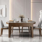 Sintered Stone Dining Table Round Dinner Table with Rubberwood Frame for Dining Room