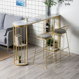 Kitchen Stone Top Counter Table Metal Base 42-inch Height Nordic Bar Table Clearhalo 'Bar Furniture' 'Bar Tables' 'bar_tables' 'furn' 'furn_bar_tables' 'Furniture' 'furniture_bar_tables' 'Kitchen & Dining Furniture' 1200x1200_592ac7f4-8a82-4717-8306-c9556749a713