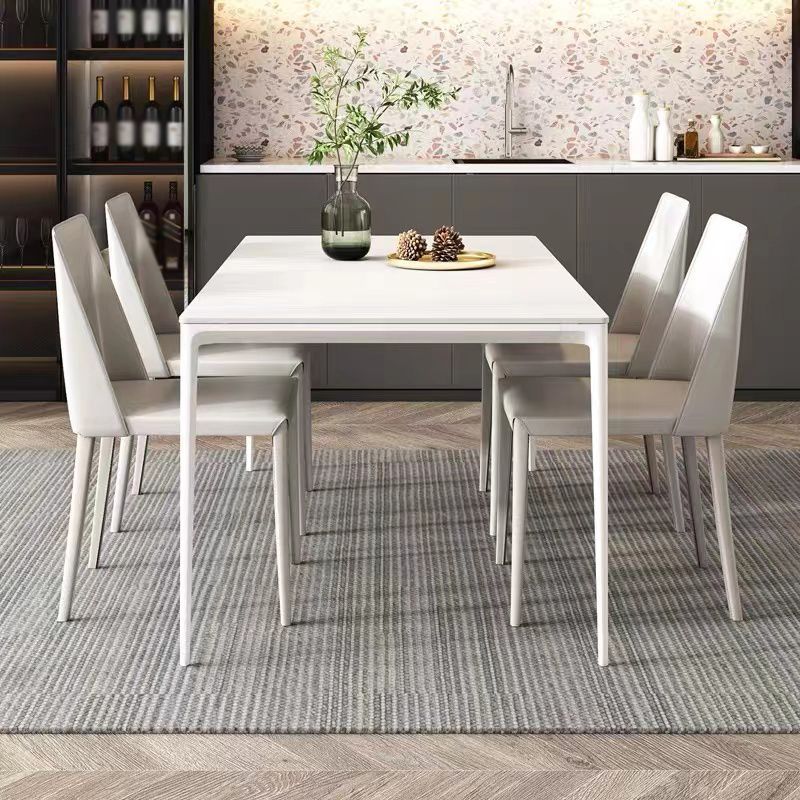 Modern 1/4/5/6/7 Pieces White Dining Set Sintered Stone Dining Table Set with Chairs Clearhalo 'Dining Room Sets' 'Dining Tables & Seating' 'dining_room_set' 'furn' 'furn_dining_room_set' 'Furniture' 'furniture_dining_room_set' 'Kitchen & Dining Furniture' 'kitchen&dining_furn' 'kitchen' 1200x1200_592c1462-df46-4343-882d-8e95ed2bee01