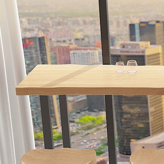 長方形のソリッドウッドバーテー​​ブルセット1/5/9ピースバックレススツール付きカウンターテーブル