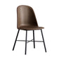 Modern Upholstered Armless Chair Leather Dining Chair with Metal Base