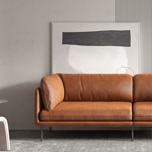 Zeitgenössisches Smoking -Arm -Sofa 38,58 "breites Kunstledersofa mit losen Rücken