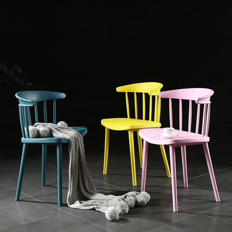Contemporary Plastic Side Armless Chair Windsor Back Stacking Side Chair for Home Use Clearhalo ' kitchen&dining_furn' 'Dining Chairs' 'Dining Tables & Seating' 'dining_chair' 'furn' 'furn_dining_chair' 'Furniture' 'furniture_dining_chair' 'Kitchen & Dining Furniture' 'kitchen' 1200x1200_593140a8-d52b-47ff-89f9-9dd545143da2