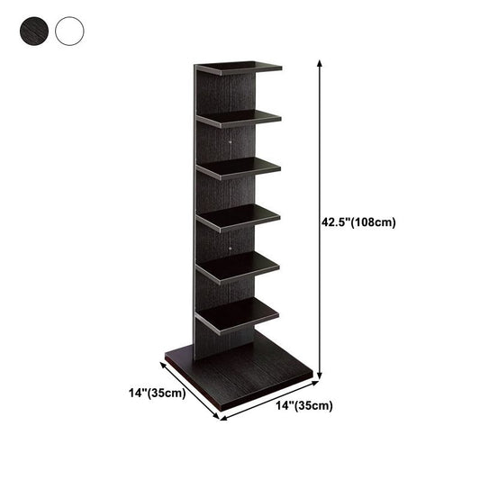 Contemporary 13.77" Wide Bookshelf Wood Geometric Shelf Bookcase Clearhalo 'Bookcases' 'furn' 'furn_bookcases' 'Furniture' 'Office Furniture' 1200x1200_5931e2d4-74f8-495a-a9a0-b5f268eb7c1a