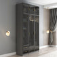 Contemporary Style Glass Wardrobe Grey Colour Wardrobe Closet Clearhalo 'Armoires & Wardrobes' 'armoires_wardrobes' 'Bedroom Furniture' 'furn' 'furn_armoires_wardrobes' 'Furniture' 1200x1200_59323415-6d3e-4885-88bb-84a75c481acc