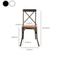 Industrial Cross Back Side Chair Metal Dining Armless Indoor Chair