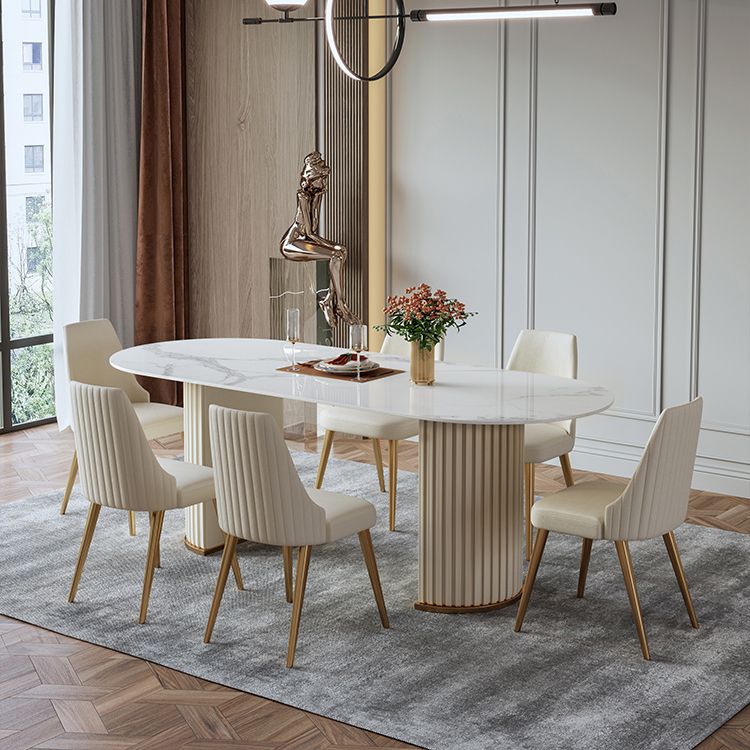 Glam 1/2/5/6/7 Pieces Dining Set Sintered Stone Dining Table Set for Home Use Clearhalo 'Dining Room Sets' 'Dining Tables & Seating' 'dining_room_set' 'furn' 'furn_dining_room_set' 'Furniture' 'furniture_dining_room_set' 'Kitchen & Dining Furniture' 'kitchen&dining_furn' 'kitchen' 1200x1200_59337877-fa86-445e-ba07-61d18ae471c9
