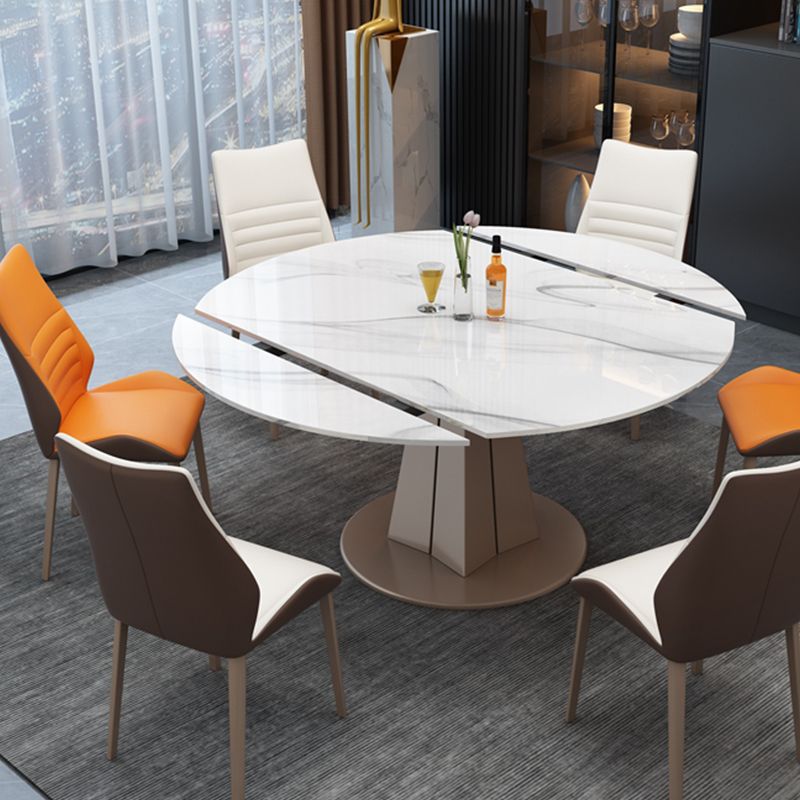 Drop-Leaf Dining Table Contemporary Pedestal Dining Room Table Clearhalo 'Dining Tables & Seating' 'Dining Tables' 'dining_table' 'furn' 'furn_dining_table' 'Furniture' 'Kitchen & Dining Furniture' 1200x1200_59339d71-f211-4de8-aecc-03d9cd97e19d