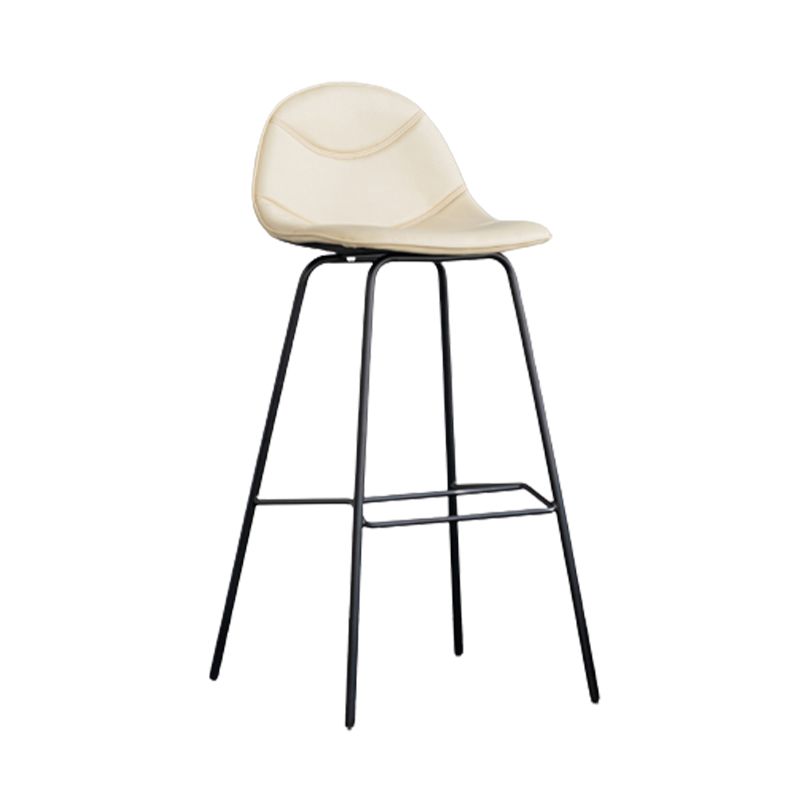 Minimalist Style Leather Counter Stool Low Back Stools with Metal Legs Clearhalo 'Bar Furniture' 'Bar Stools' 'bar_stools' 'furn' 'furn_bar_stools' 'Furniture' 'furniture_bar_stools' 'Kitchen & Dining Furniture' 1200x1200_59347057-e40a-4038-92e6-a82562665dbd