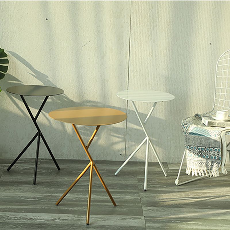 Mid-Century Round Side End Table Metal Cross Legs End Table, 22.8" Tall Clearhalo 'Coffee & Accent Tables' 'End & Side Tables' 'end_side_tables' 'furn' 'furn_end_side_tables' 'Furniture' 'Living Room Furniture' 1200x1200_5934a7db-f21b-4c98-9b1f-50300ec4e126