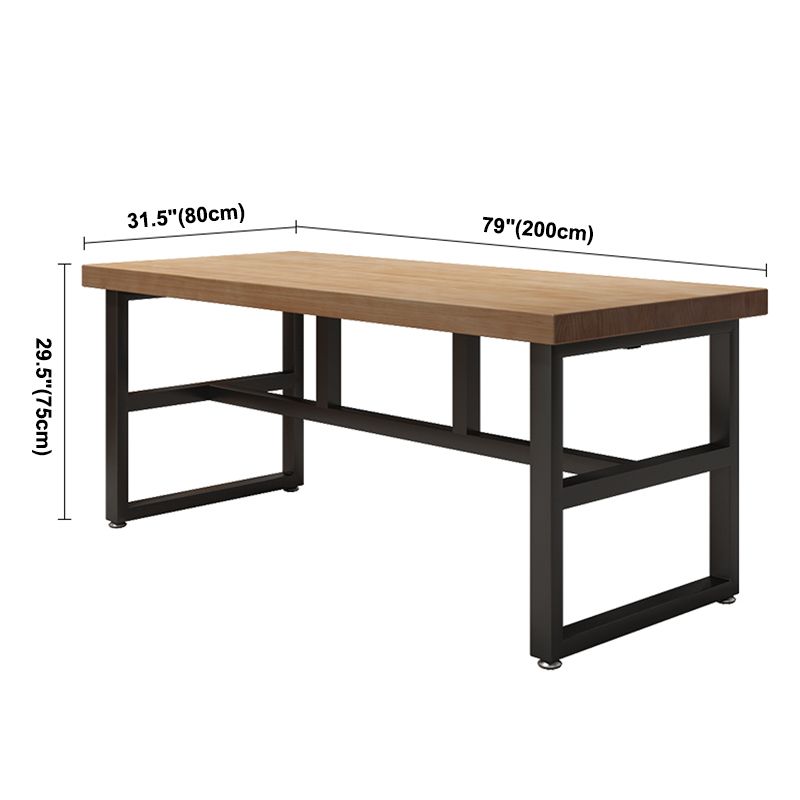 Industrial Rectangle Dining Table Pine Solid Wood Table with Black Trestle Base for Home Use Clearhalo ' dining_table' 'Dining Tables & Seating' 'Dining Tables' 'furn' 'furn_dining_table' 'Furniture' 'furniture_dining_table' 'Kitchen & Dining Furniture' 'kitchen&dining_furn' 'kitchen' 'kitchen_dining_table' 1200x1200_59354723-6332-4dc7-a676-46d874a639a8