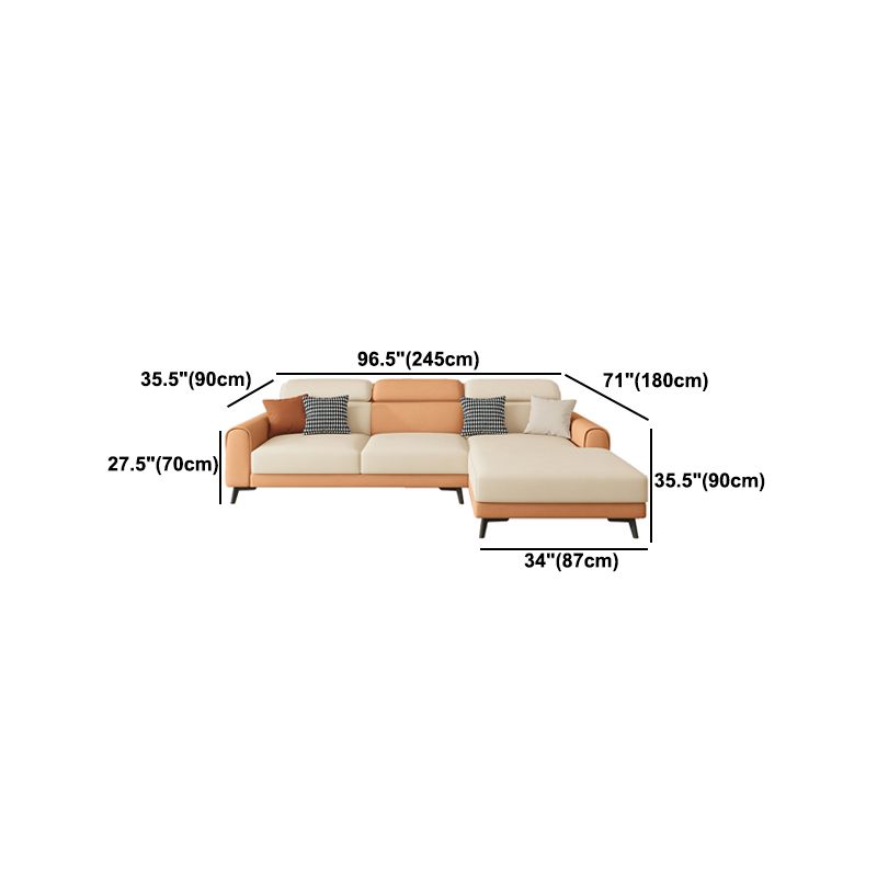 Crème à la coloration contemporaine Bran carré blanc canapé en cuir