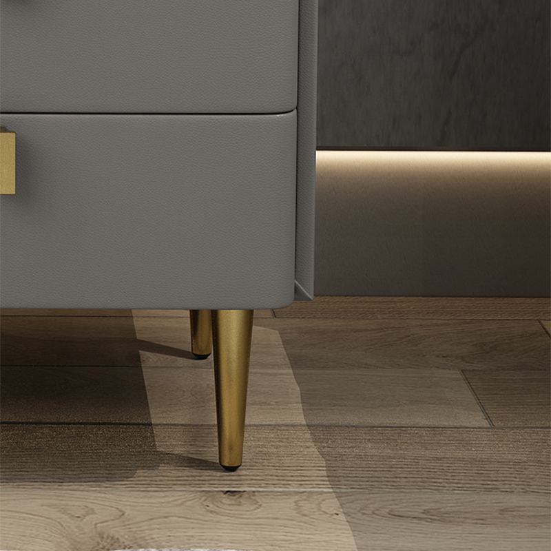 Faux Leder Nachttisch modern 3 - Schubladen Nachttisch mit Steinoberteil