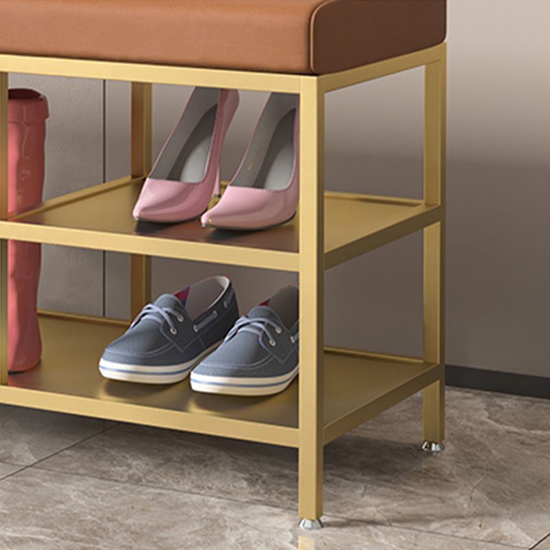 Modern Entryway Bench Cushioned Metal Seating Bench , 12.5 inch Width Clearhalo 'Benches' 'Chairs & Seating' 'furn' 'furn_benches' 'Furniture' 'Living Room Furniture' 1200x1200_593a97c6-b282-4f95-8dd6-e491bb527116