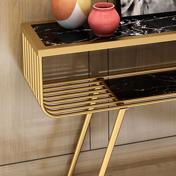 Tavolo da divano di divano console in marmo contemporaneo Tavolo da rettangolo con gambe per Hall