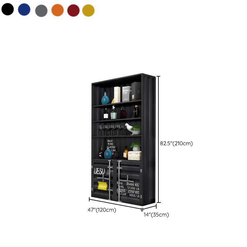 Eigentijdse vloer wijnrek ijzeren plank wijnhouder voor eetkamer