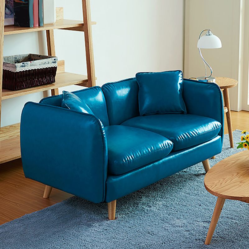 Tuxedo Arm Sofa Nordic 30.31" D x 25.2" H Faux Leather Seating Clearhalo 'furn' 'furn_sofas' 'Furniture' 'furniture_sofas' 'kitchen' 'kitchen_sofas' 'Living Room Furniture' 'Sofa' 'sofas' 1200x1200_593cad5d-10b7-4823-a989-d6a9de7372cf