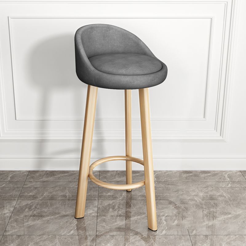 Modern Style Bar-stool with Low Back Round Leather Seat Barstools, 1 Piece Clearhalo 'Bar Furniture' 'Bar Stools' 'bar_stools' 'furn' 'furn_bar_stools' 'furniture_bar_stools' 'Kitchen & Dining Furniture' 'kitchen&dining_furn' 'kitchen' 'kitchen_furn' Furniture' 1200x1200_593e7d09-f4b7-4693-82a0-f21bd60a1c69
