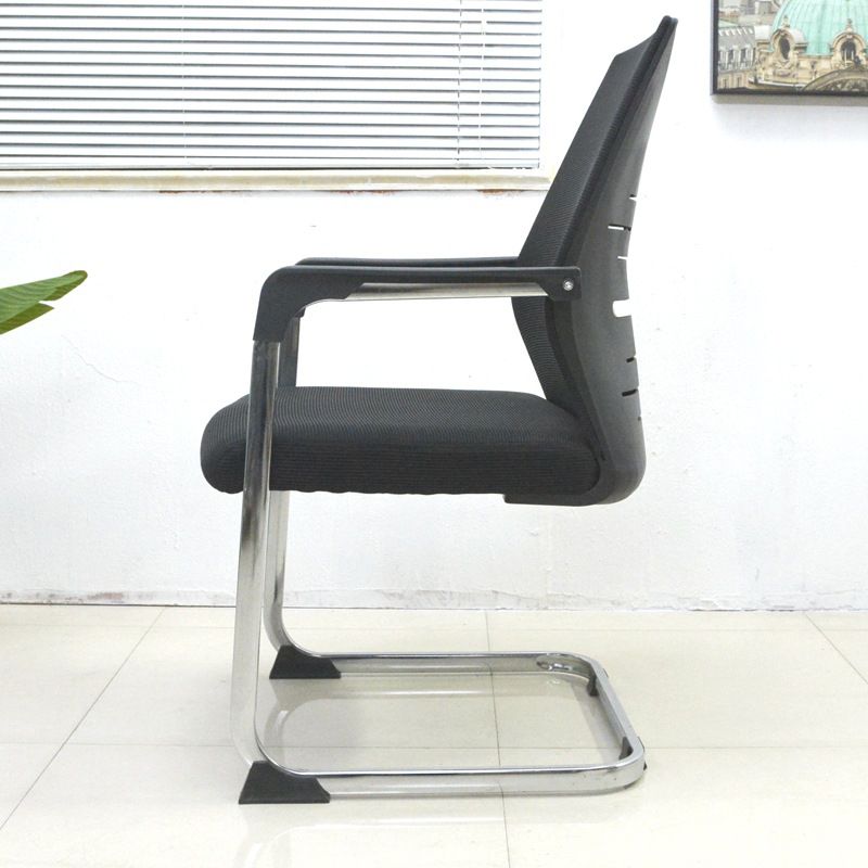 Modern Desk Chair Mesh Computer Chair in Black Mid-Back Chair No Wheels Clearhalo 'furn' 'furn_office_chair' 'Furniture' 'Office Chairs' 'Office Furniture' 'office_chair' 1200x1200_593eaf88-c76a-4a90-be1a-7b555f879688