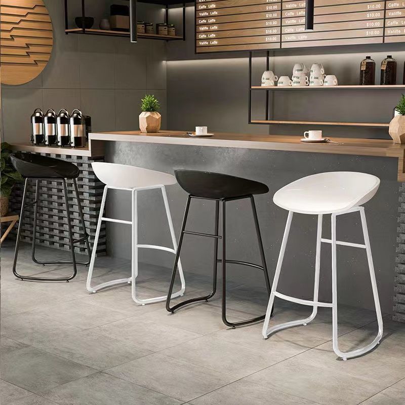 Industrial Plastic Bar Stool Armless Dining Stool with Metal Base Clearhalo 'Bar Furniture' 'Bar Stools' 'bar_stools' 'furn' 'furn_bar_stools' 'Furniture' 'Kitchen & Dining Furniture' 1200x1200_593f3715-d0ad-471d-be47-2b03b5331655