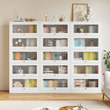 White Bookshelf Contemporary Style Bookcase with Door for Home Office Clearhalo 'Bookcases' 'furn' 'furn_bookcases' 'Furniture' 'furniture_bookcases' 'kitchen' 'kitchen_bookcases' 'Living Room Furniture' 'Office Furniture' 1200x1200_593fa499-4288-4377-bf5f-9dece5a9d32a
