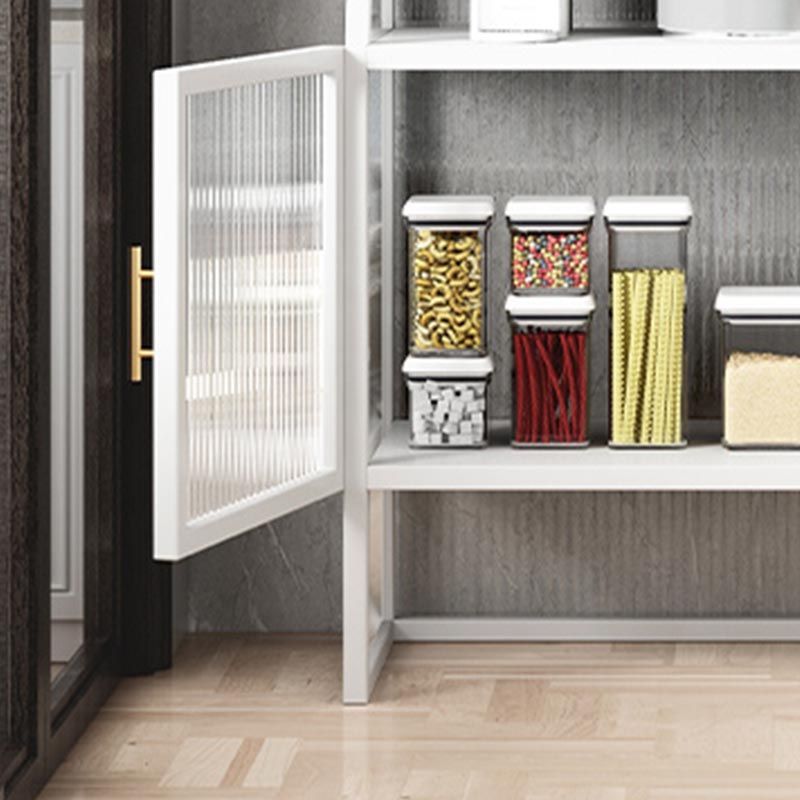 Aparador de metal para la sala de estar servidor de comedor con 2 puertas de vidrio