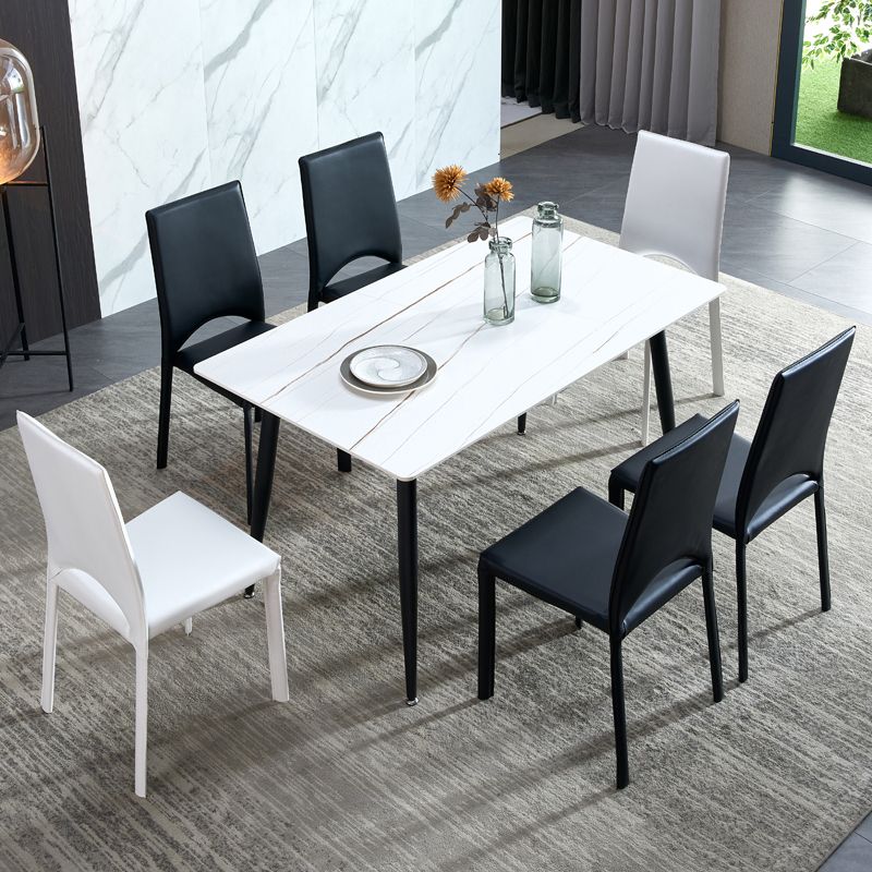 Contemporary Style Kitchen Dining Chair Stackable Armless Chair with Metal Legs Clearhalo ' kitchen&dining_furn' 'Dining Chairs' 'Dining Tables & Seating' 'dining_chair' 'furn' 'furn_dining_chair' 'Furniture' 'furniture_dining_chair' 'Kitchen & Dining Furniture' 'kitchen' 1200x1200_5940800c-d490-4c4e-b8be-245654161acf