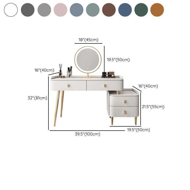 Modern mit Schubladen beleuchteter Spiegel Massivholz Schlafzimmer Eitelkeitsverkederedisch