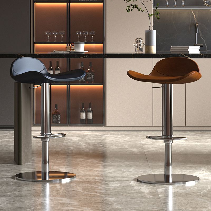 Contemporary Metal Legs Bar Stools Faux Leather Counter Chair Clearhalo 'Bar Furniture' 'Bar Stools' 'bar_stools' 'furn' 'furn_bar_stools' 'Furniture' 'Kitchen & Dining Furniture' 1200x1200_59416365-2fa3-4a3f-ac7b-011c4396dd26