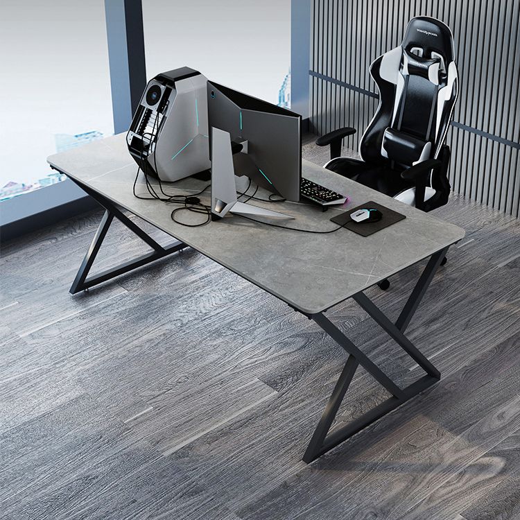 Zeitgenössischer Stil rechteckiger Schreibtisch Stein Schlitten Basis Büro Schreibtisch