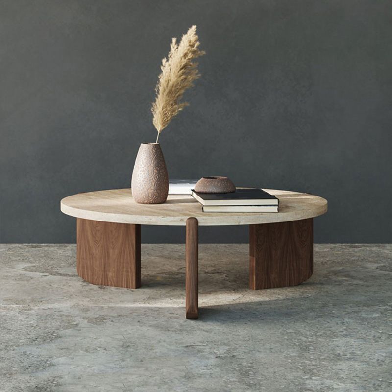 Single 3 Legs Coffee Table Wooden Modern Beige/Brown/Black Cocktail Table Clearhalo 'Coffee & Accent Tables' 'Coffee Tables' 'coffee_tables' 'furn' 'furn_coffee_tables' 'Furniture' 'furniture_coffee_tables' 'Living Room Furniture' 1200x1200_59426d65-5700-4cf3-b6b9-d45b22560419