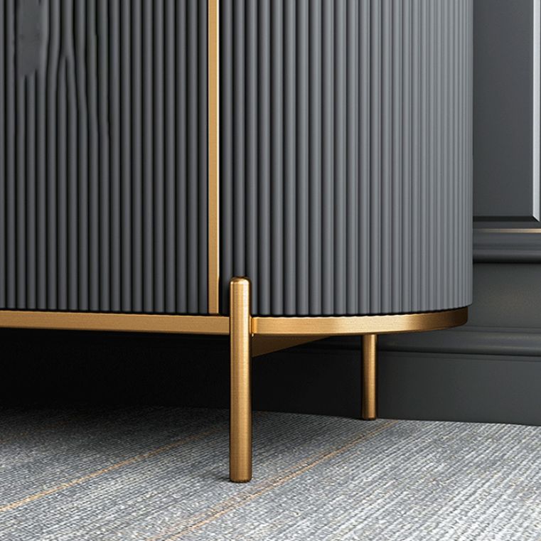 Commode en bois Glam Coffre de rangement horizontal avec pieds en métal