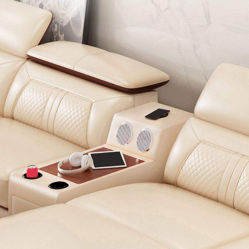 Divano e chaise con armi inclinate resistenti alla vera pelle contemporanea divano e chaise