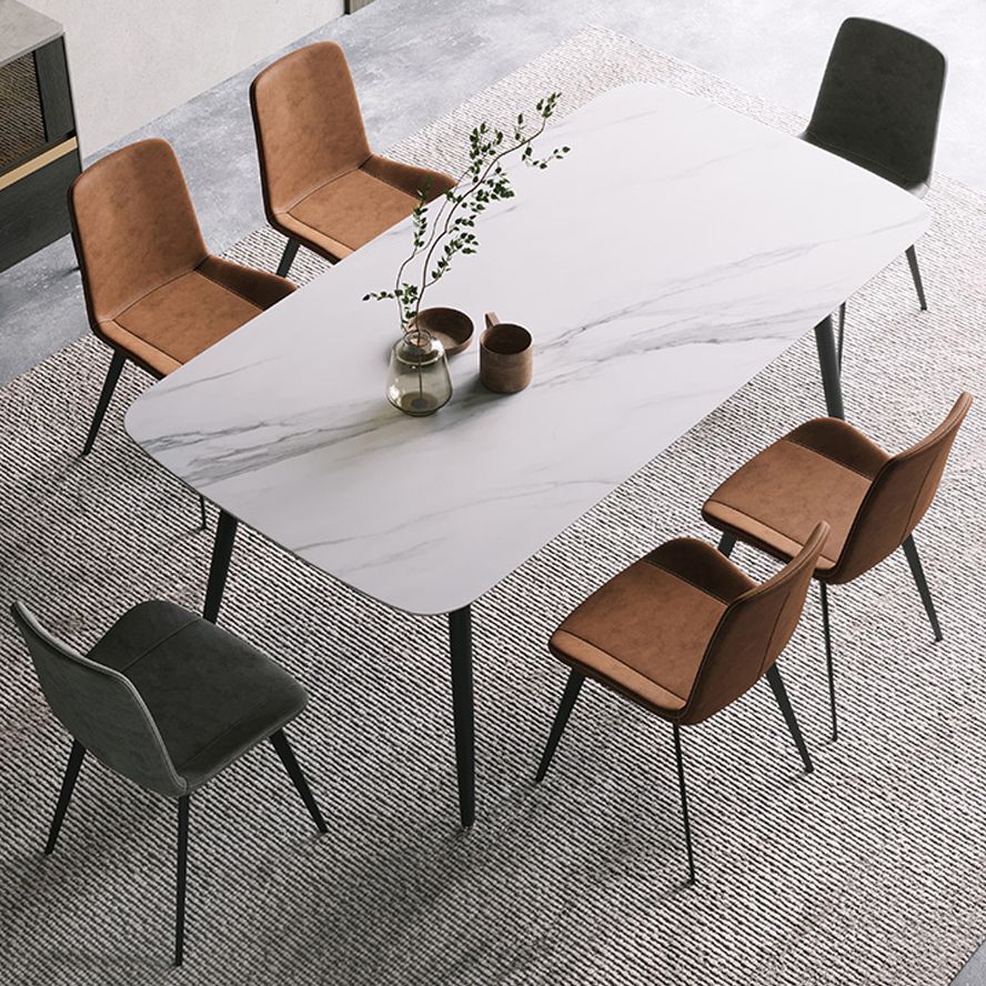 Simple Home Sintered Stone Dining Table Rectangle Shape Dining Table with 4 Legs Base Clearhalo ' dining_table' 'Dining Tables & Seating' 'Dining Tables' 'furn' 'furn_dining_table' 'Furniture' 'furniture_dining_table' 'Kitchen & Dining Furniture' 'kitchen&dining_furn' 'kitchen' 'kitchen_dining_table' 1200x1200_59476b19-6b62-4f40-9b41-4f3bbea8a6f4