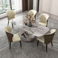 Juego de mesa de comedor moderna con tapa de piedra, juego de comedor interior rectangular de 1/2/5/6 piezas