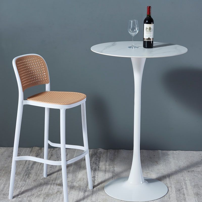 Industrial Iron Bar Table Round Top Indoor 41.3"H Bistro Table with Pedestal Clearhalo 'Bar Furniture' 'Bar Tables' 'bar_tables' 'furn' 'furn_bar_tables' 'Furniture' 'furniture_bar_tables' 'Kitchen & Dining Furniture' 'kitchen&dining_furn' 'kitchen' 1200x1200_59493fb7-448b-4c0c-b8e1-6fb5d822fe01