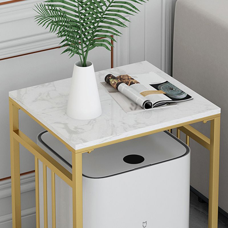 Modernistische vierkante lei bovenste zijtafel metalen 4 poten eindtafel