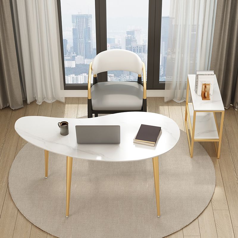 Irregular Shaped Office Conference Table Stone Writing Desk in White Clearhalo 'furn' 'furn_office_desk' 'Furniture' 'Office Desks' 'Office Furniture' 'office_desk' 1200x1200_594a6002-4e73-47ce-8bec-c23c50da54d0