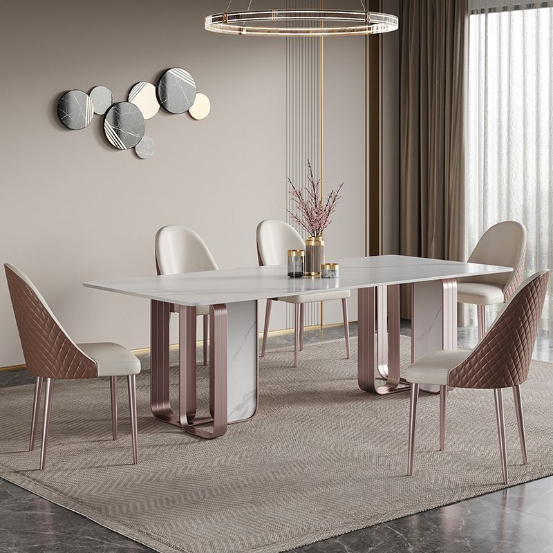 Luxury Sintered Stone Dining Set 1/2/5/6/7 Pieces Rectangle Dining Table with Chairs Clearhalo 'Dining Room Sets' 'Dining Tables & Seating' 'dining_room_set' 'furn' 'furn_dining_room_set' 'Furniture' 'furniture_dining_room_set' 'Kitchen & Dining Furniture' 1200x1200_594b14bc-5895-4c64-9896-eaa667676053